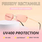 商品图片 19 | B0CY2Q4VW1 | FEISEDY Rimless Sunglasses Y2K Retro Small Narrow Rectangle Shades B2643