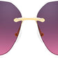 商品图片 46 | B083VRLS2Q | FEISEDY Classic Rimless Sunglasses Women Metal Frame Diamond Cutting Lens Sun Glasses B2567