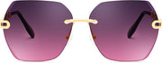 ÉÌƷͼƬ 46 | B083VRLS2Q | FEISEDY Classic Rimless Sunglasses Women Metal Frame Diamond Cutting Lens Sun Glasses B2567