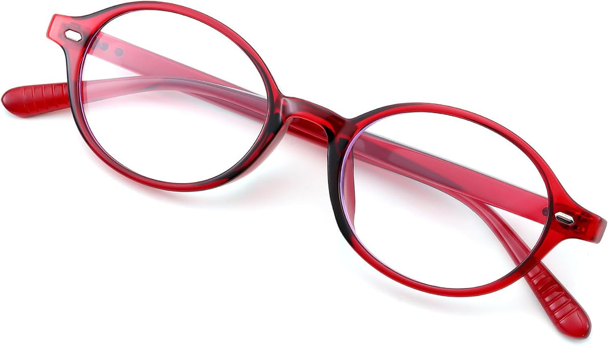 ÉÌƷͼƬ 65 | B0DJ4YNFXZ | FEISEDY Vintage Oval Blue Light Glasses for Women Men Stylish Lightweight 90s Eyeglasses Fake Nerd Y2k Eyewear Frame B0242