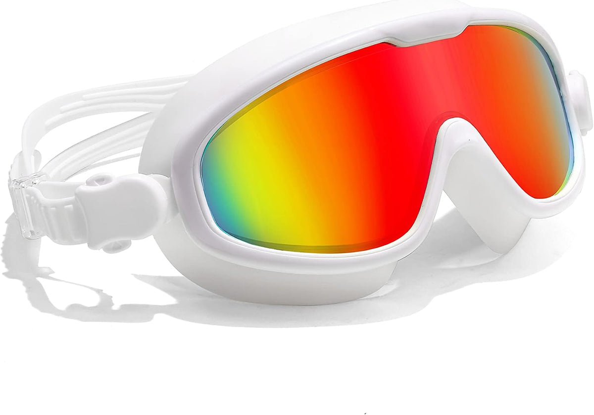 White / red | B0BWF3P5NC | FEISEDY Swim Goggles No Leaking Anti-Fog Pool Goggles Swimming Goggles Adult Men Women Youth, 180° Clear Vision UV400 B2389