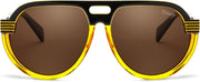 ÉÌƷͼƬ 14 | B0CT8R8S1H | FEISEDY Steampunk with Side Shields Aviator Sunglasses for Men Women 80s Retro Flat Top Oversized Polarized Shades B0096