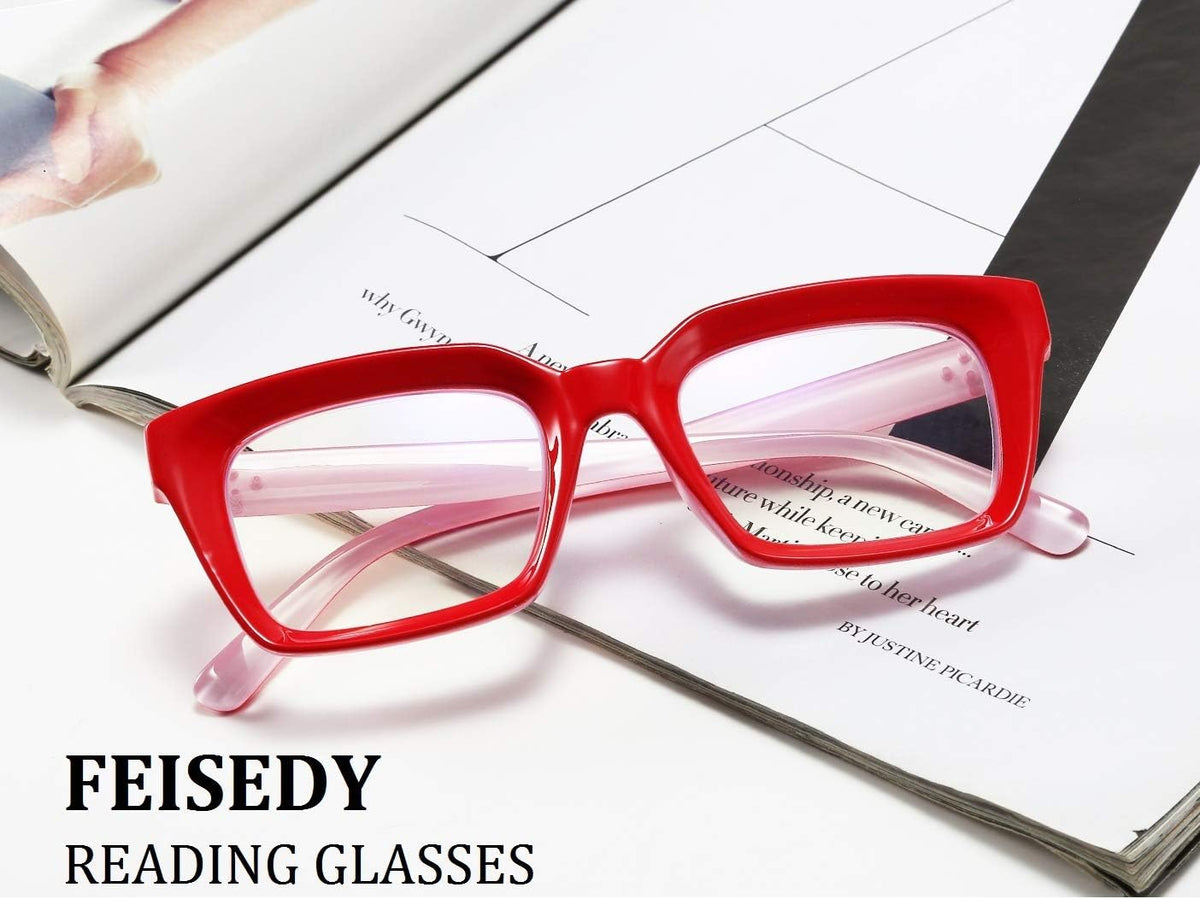 ÉÌƷͼƬ 9 | B07TCM52QY | FEISEDY Retro Square Blue Light Blocking Reading Glasses B2479