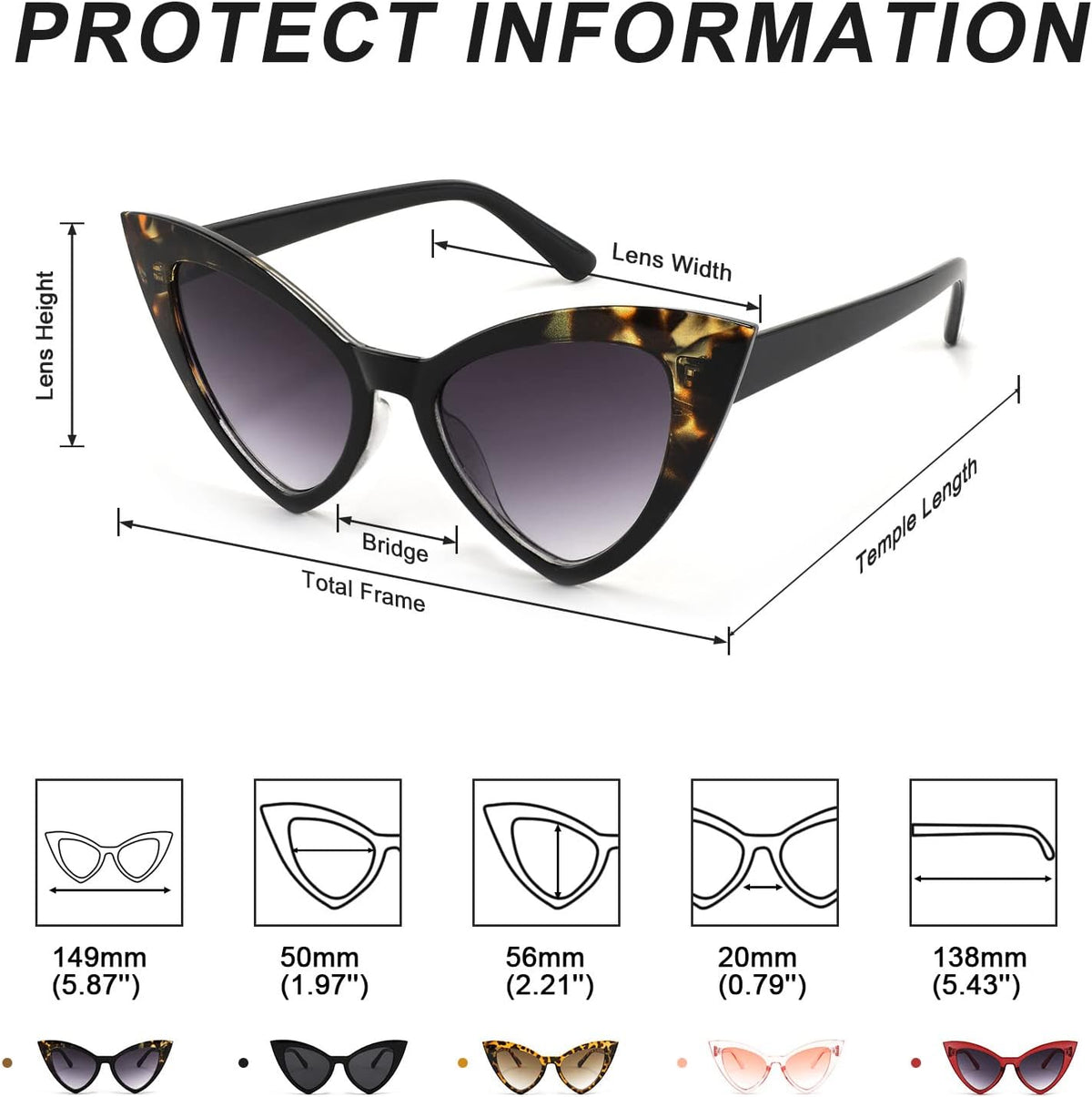 ÉÌƷͼƬ 6 | B09SPTCVBR | FEISEDY Retro Cat Eye Sunglasses for Women Fashion Vintage Cateye Sun Glasses B2235