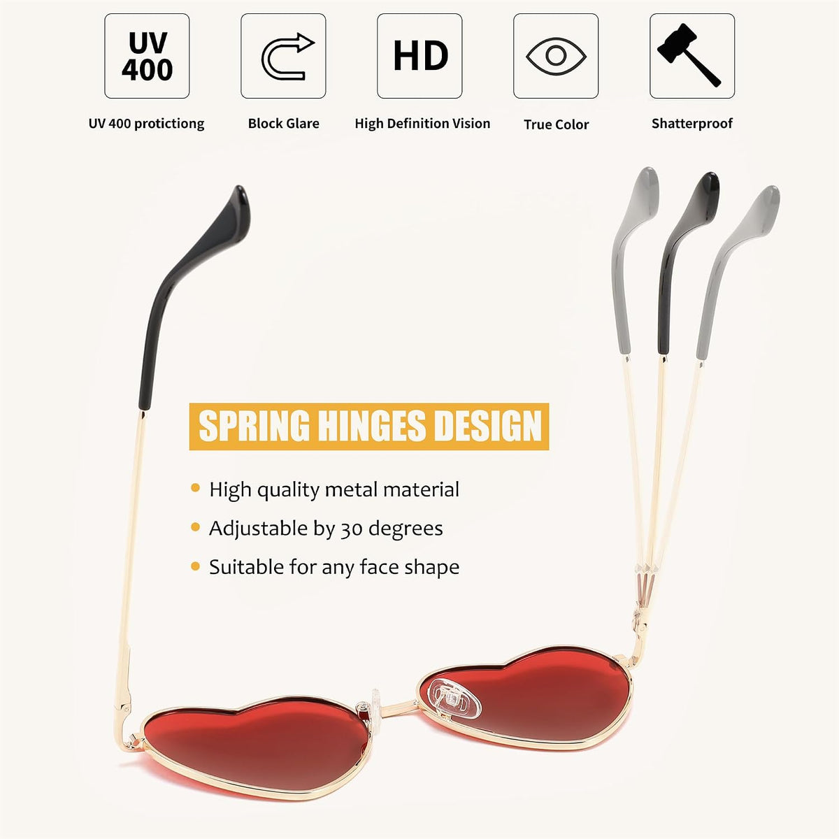 ÉÌƷͼƬ 67 | B0BP6HX1R6 | FEISEDY Polarized Heart Sunglasses Women Men Metal Frame Cute Lovely Glasses UV400 Protection B2375