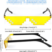 ÉÌƷͼƬ 19 | B09SCSCKL3 | FEISEDY 2PACK Thug Life Sunglasses Funny Pixelated Mosaic Gamer Glasses Party Disco Cool B2876-F2