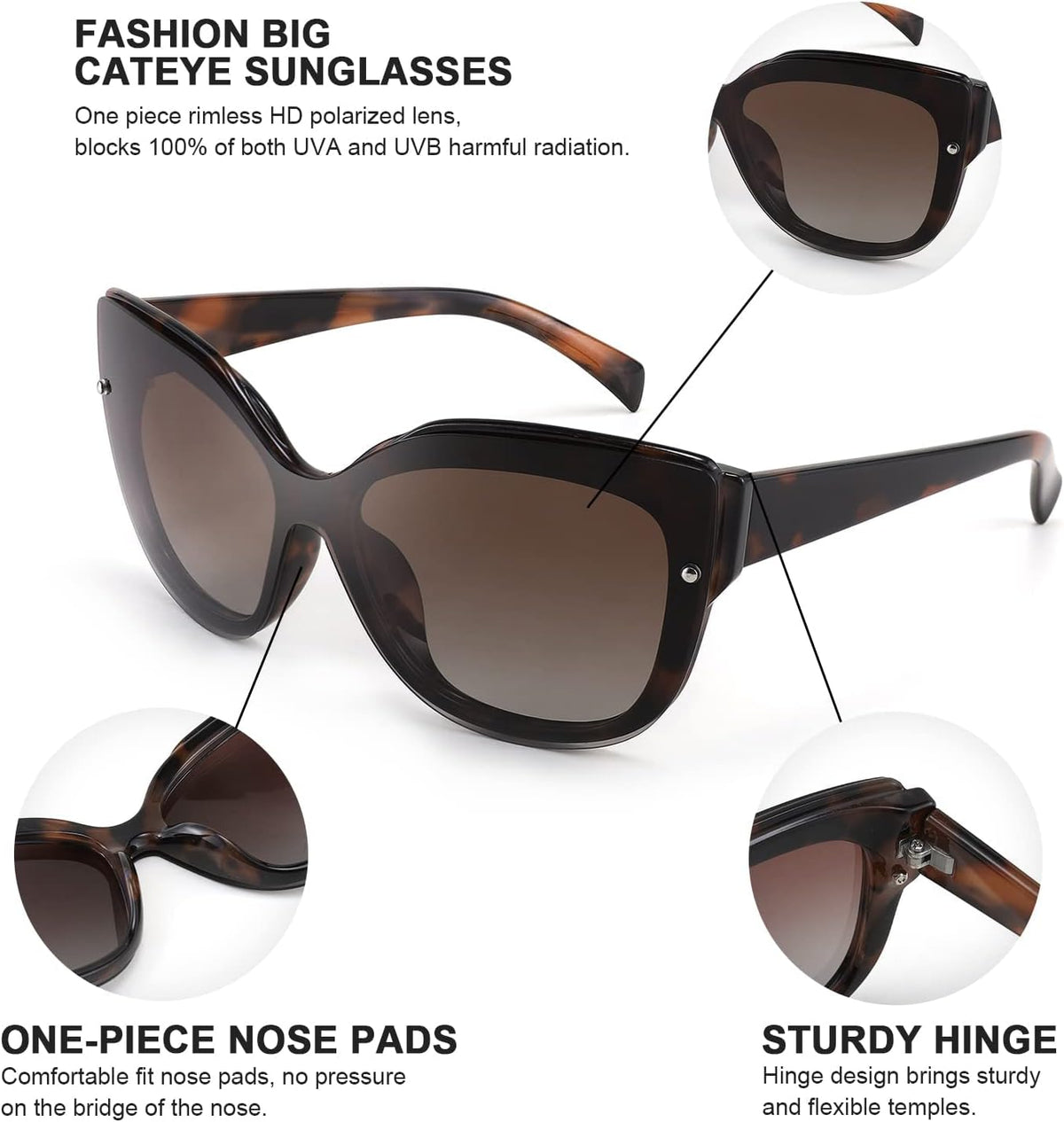 ÉÌƷͼƬ 45 | B09LTWN7GK | FEISEDY Cat Eye Sunglasses Polarized for Women Men£¬Rimless Mirrored Sunglasses, Oversized, Trendy Retro Sun Glasses B2796