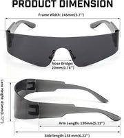 ÉÌƷͼƬ 12 | B0B1V45SXC | FEISEDY Y2K Futuristic Sunglasses Women Men Rimless One Piece Miorred B2927