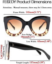 ÉÌƷͼƬ 17 | B083TZVTXV | FEISEDY Retro Oversized Square Horn Sunglasses Semi Cat Eye Butterfly Glass Big Thick Bold Frame B2572