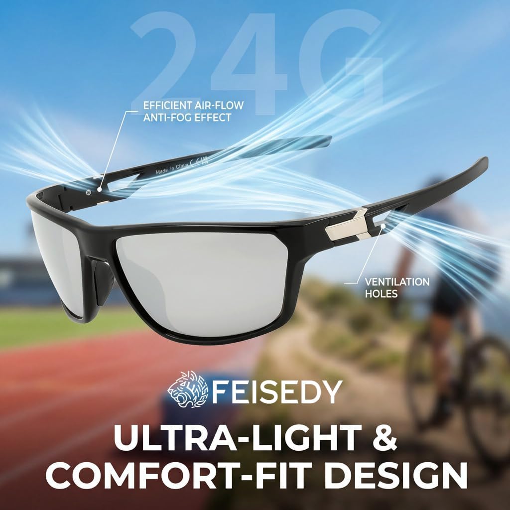 ÉÌƷͼƬ 32 | B0GZTNR5BZ | FEISEDY Sport Sunglasses Polarized UV400 Protection for Men Women B1389