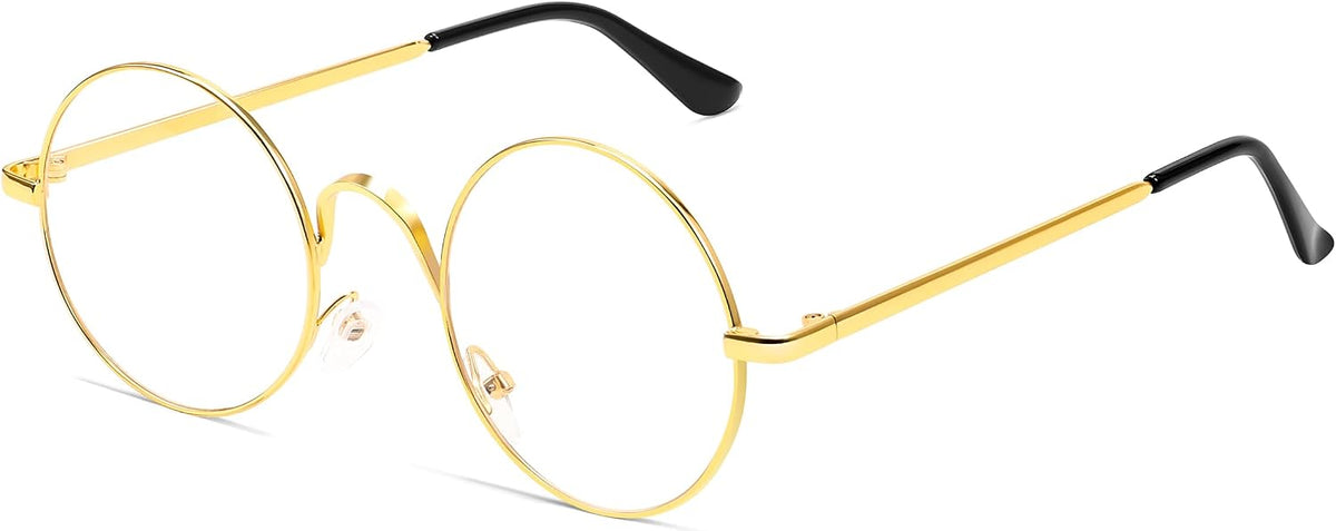 商品图片 11 | B0DSPCTJN4 | FEISEDY Metal Round Glasses for Men Women Retro Nerd Eyeglasses Classic Clear Lens Frame Costume Accessories B0275