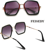 ÉÌƷͼƬ 26 | B08C7TTTDN | FEISEDY Women Large Hexagon Inspired Sunglasses Fashion Irregular Design Style Geometric B2503