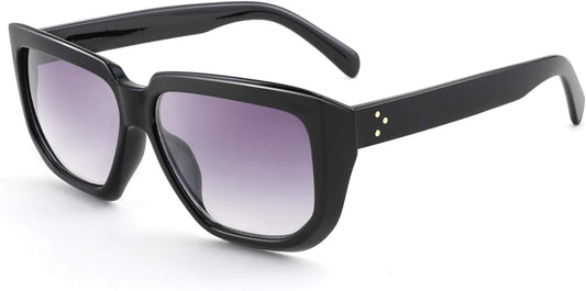 Black / 56 Millimeters | B08PD75S6G | FEISEDY Women Retro Square Sunglasses Trendy Shield Flat Top Shades B2717