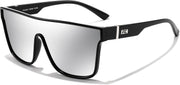 Black Frame & Silver Lens / 62 Millimeters | B0CNCVNHJG | FEISEDY Sunglasses for Women Men, Fashion Mirrored Single Lens Shades