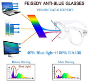 商品图片 15 | B08MFD4QG6 | FEISEDY Retro Square Anti Blue Light Blocking Glasses Women Thick Oversized Computer Eyeglasses Double Metal Studs B2689