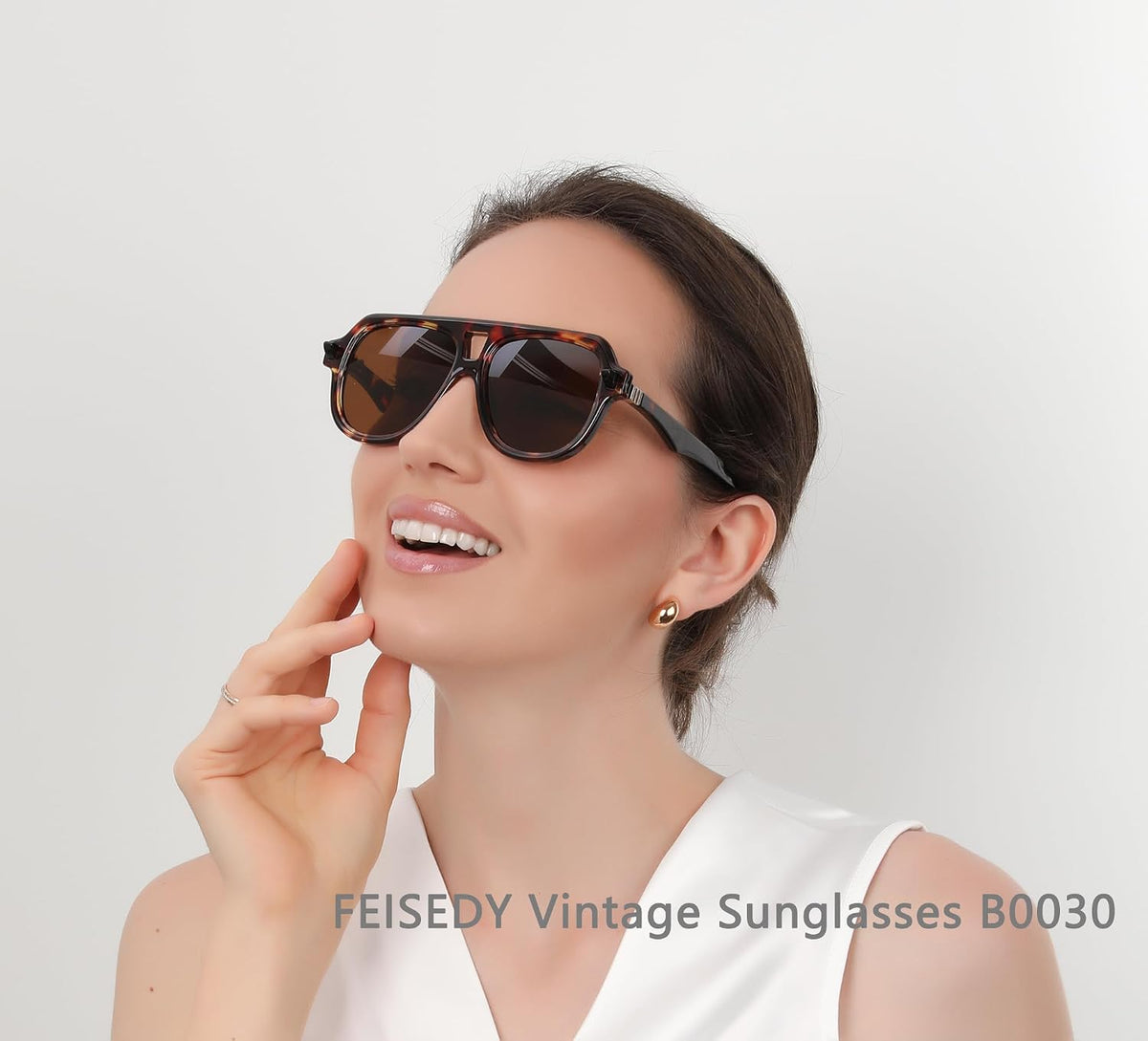ÉÌƷͼƬ 9 | B0CDGNN3ZN | FEISEDY Vintage 70s Aviator Sunglasses Men Women Classic Retro Trendy Large Frame UV400 Sun Glasses B0030