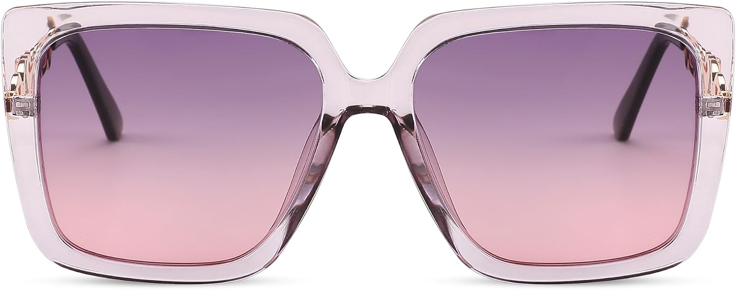 商品图片 30 | B08HVPGJW5 | FEISEDY Sunglasses Womens Trendy, Oversized Square Shades, Pearl Inlay Cat Eye Frame UV400 Protection B2625