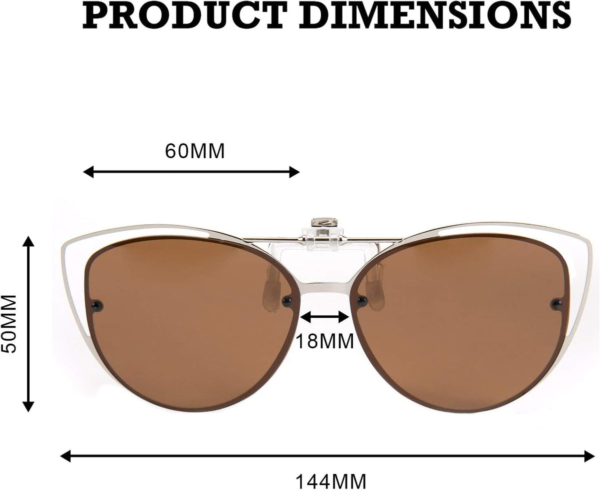 ÉÌƷͼƬ 13 | B08JBZ13MB | FEISEDY Polarized Cat Eye Flip Up Clips On Sunglasses Women Men B2670