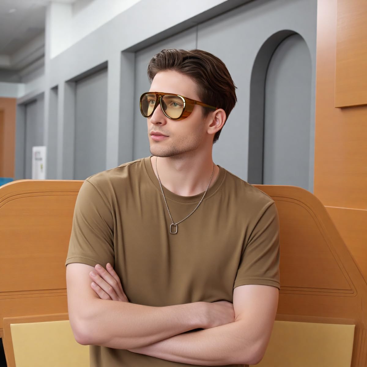 ÉÌƷͼƬ 3 | B0FCFQMV1Z | FEISEDY Yellow Lens Gaming Glasses Blue Light Glasses for Woman Men Computer Gamer Eyeglasses Anti Eyestrain Glare G0095