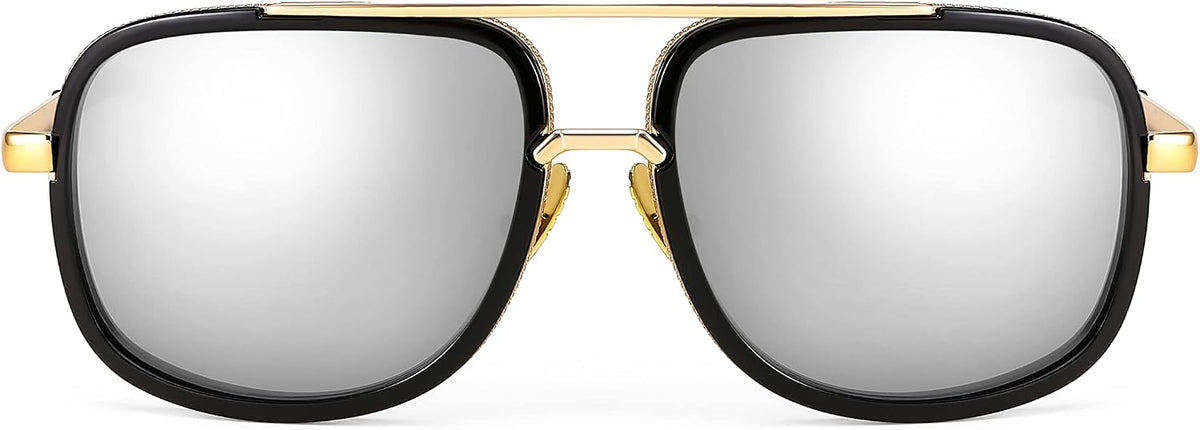 ÉÌƷͼƬ 18 | B0B681YMF5 | FEISEDY Retro Trendy Aviator Sunglasses Women Men Classic Vintage Square Sunglasses 70s Large Metal Shades B2321