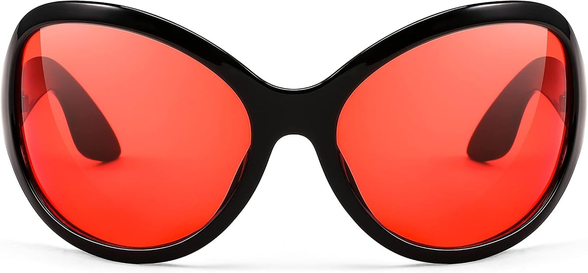 ÉÌƷͼƬ 27 | B0BYX6JXMW | FEISEDY Bug Eye Y2K Oversized Sunglasses Women Men Oval Frame B2391