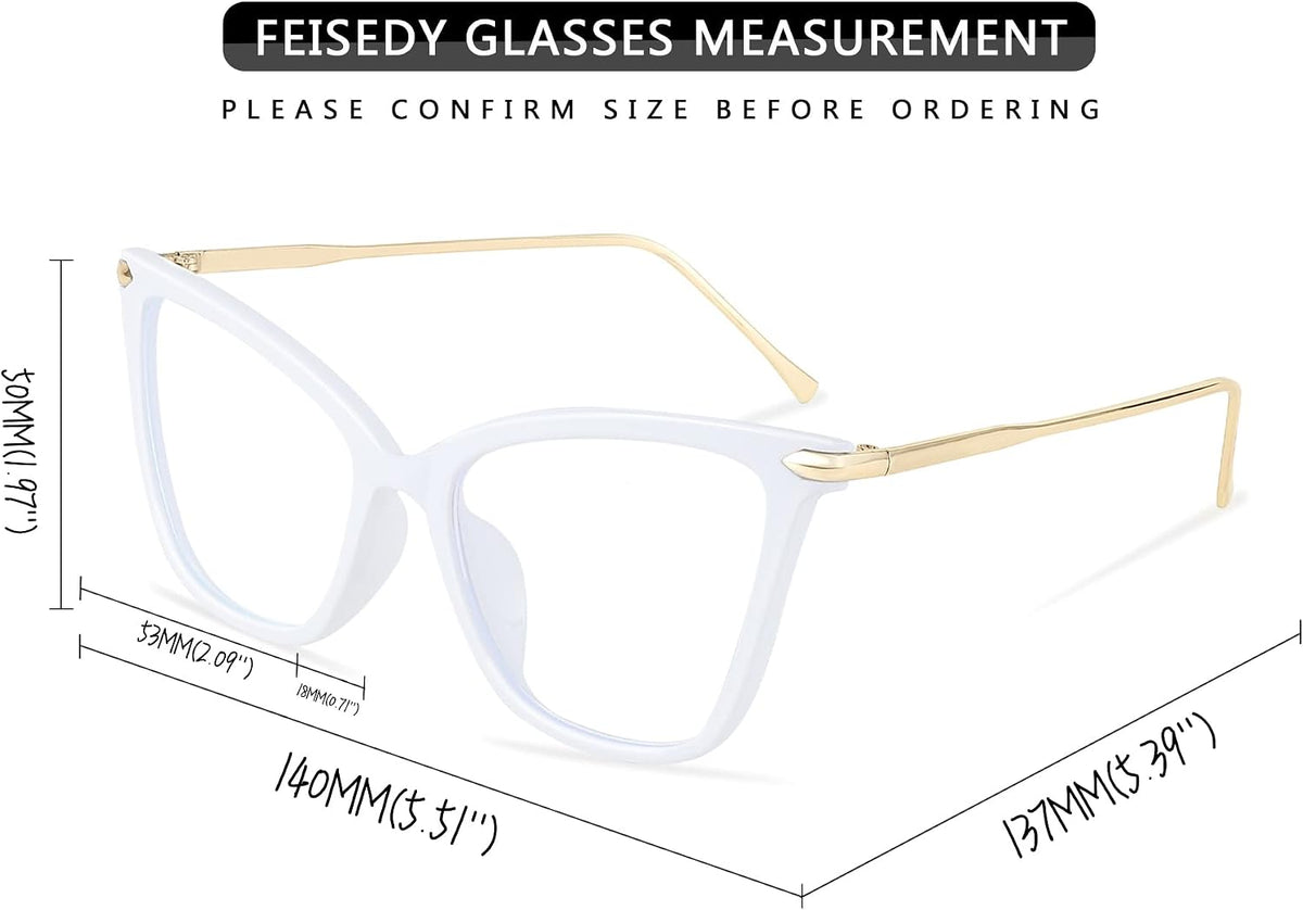 ÉÌƷͼƬ 50 | B07KK3P4KT | FEISEDY Oversized Cat Eye Glasses Frame with Clear Lenses Eyewear for Women B2460
