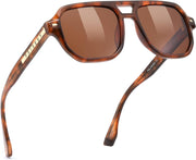 003 Tortoise Frame & Tea / 49 Millimeters | B0DSGYWCM6 | FEISEDY Polarized Aviator Sunglasses Men Women, Retro 70s Style Design - UV400 Protection, Driving & Daily Wear B0203