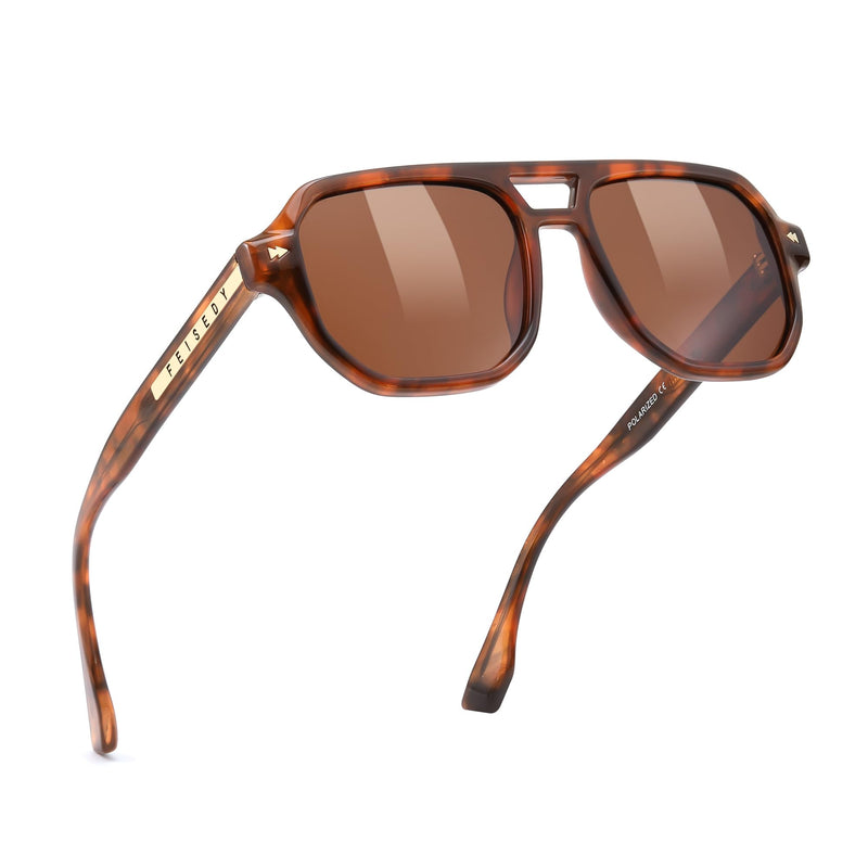 FEISEDY Polarized Aviator Sunglasses Men Women, Retro 70s Style Design - UV400 Protection, Driving & Daily Wear B0203