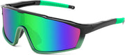 Black Green Frame Green Mirrored Lens / Small | B0DFLP61ZN | FEISEDY Kids Teens Baseball Polarized Sunglasses Lightweight TR90 Frame UV400 Sports Cycling Shades for Boys Girls B0186