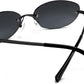 商品图片 3 | B0BZPBKFF1 | FEISEDY Trendy Rimless Oval Sunglasses for Women Men Retro 90s Eyewear Frame Y2K Glasses B2393