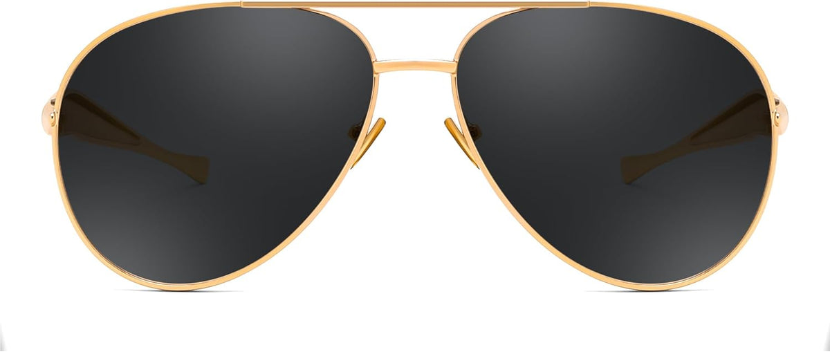 ÉÌƷͼƬ 36 | B0FKML2SSC | FEISEDY Oversized Aviator Sunglasses Women Men - Retro Gold Metal Chunky Frame, UV400 for Driving & Daily Wear B0311
