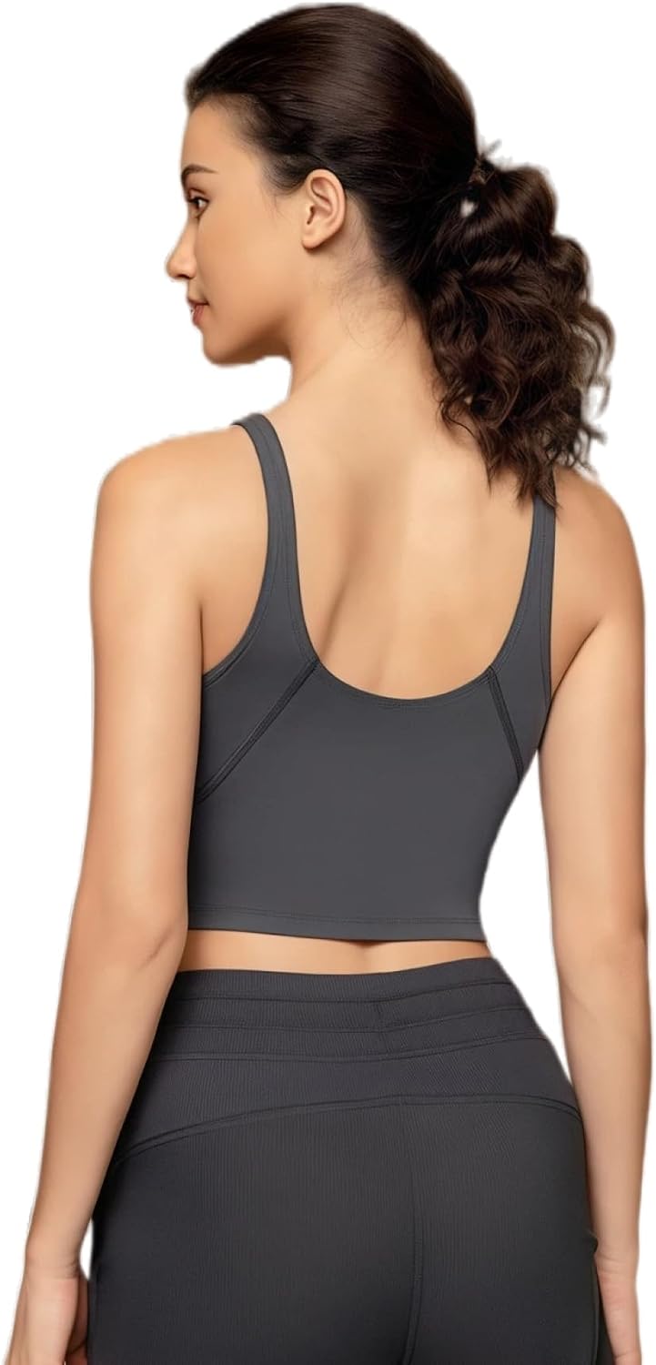 商品图片 2 | B0GG444PH9 | Womens' Sports Bra Workout Tops, Yoga Bra Tank Tops with Built in Bras with U-Back for Gym, Yoga, Cycling, Streetwear
