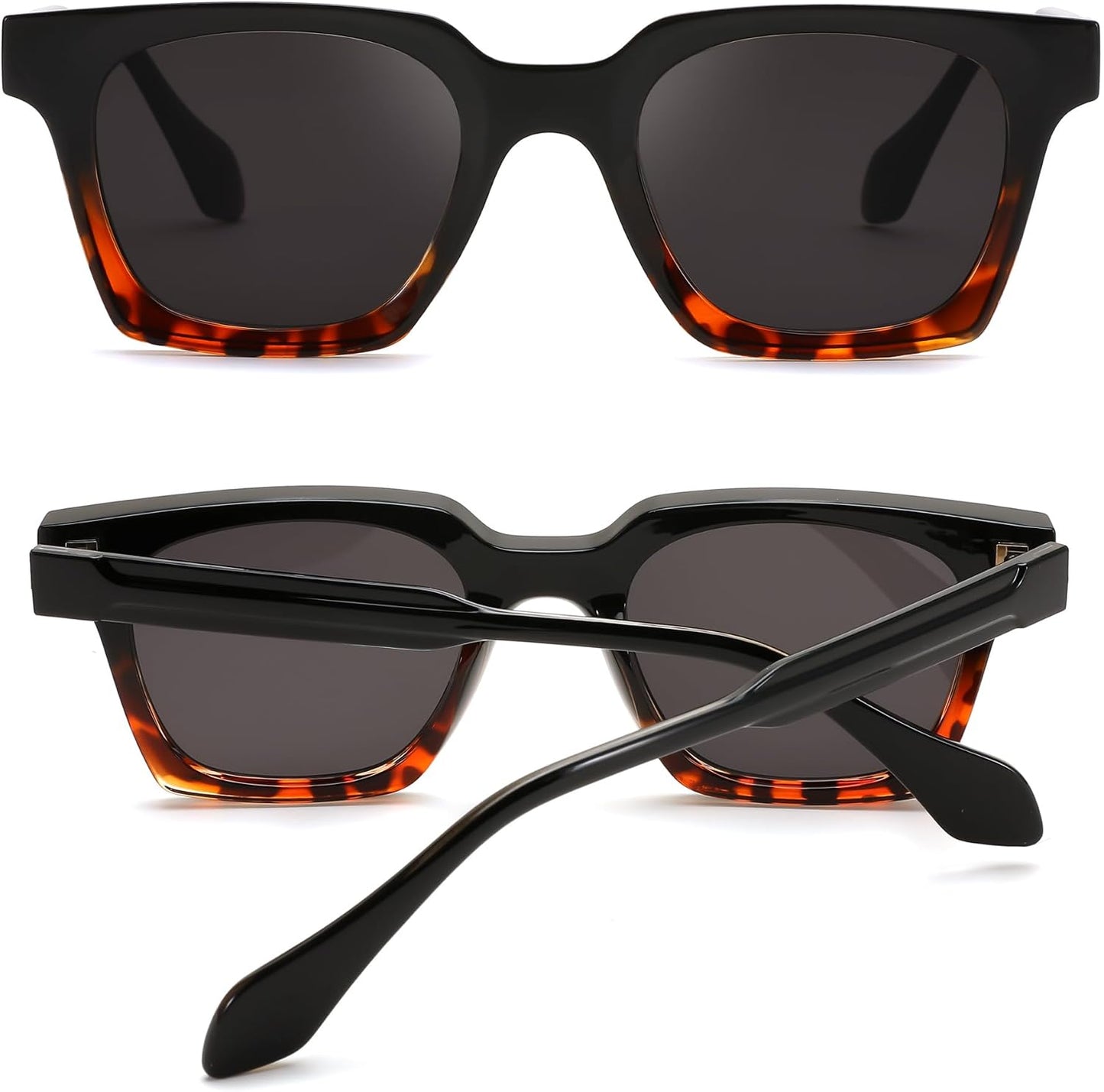商品图片 10 | B0D7CC769X | FEISEDY Retro Square Sunglasses Women Men Trendy Rectangle Thick Frame Shades Classic Designer Sun Glasses B0198