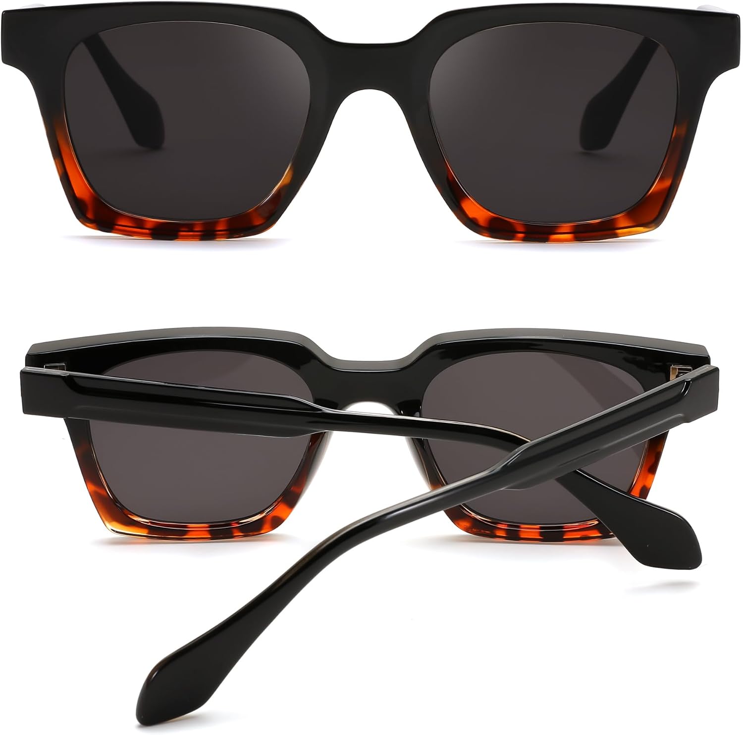 商品图片 10 | B0D7CC769X | FEISEDY Retro Square Sunglasses Women Men Trendy Rectangle Thick Frame Shades Classic Designer Sun Glasses B0198