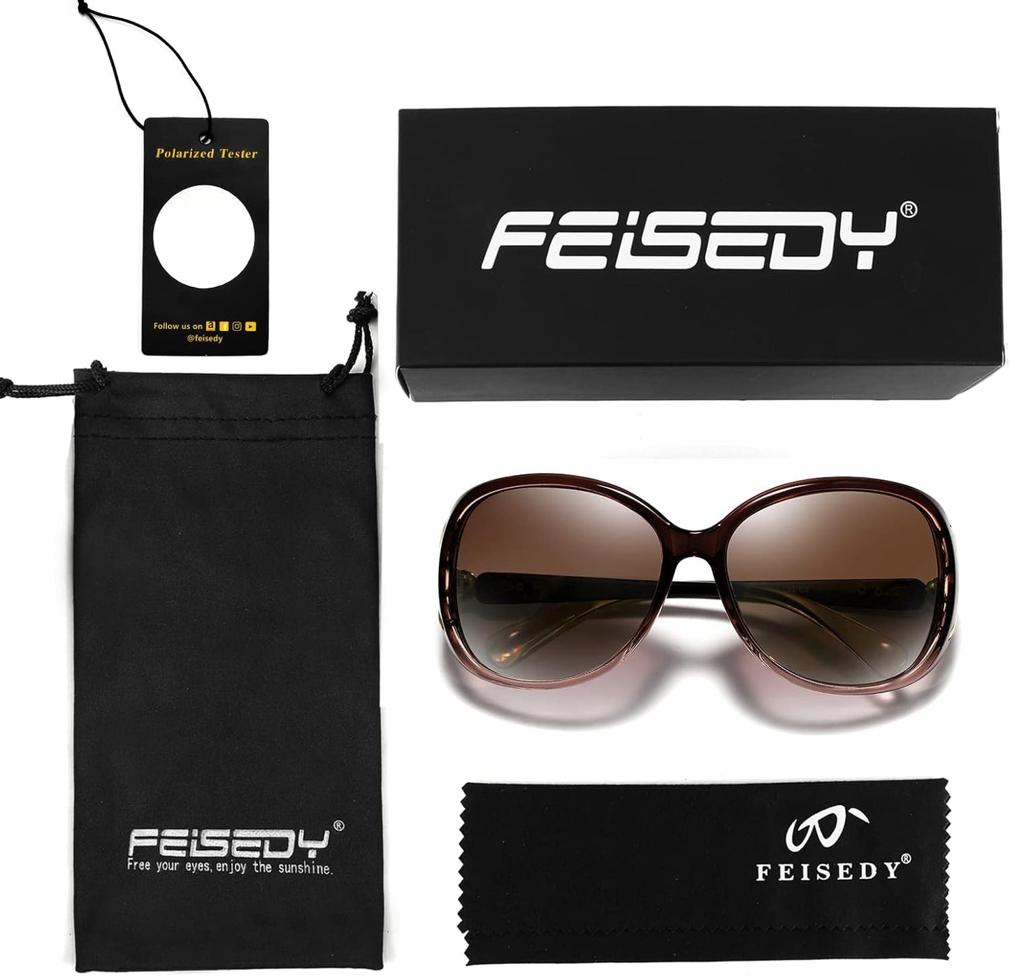 商品图片 61 | B08S7G8RRP | FEISEDY Oversized Polarized Sunglasses Women Men Large Shades B2730