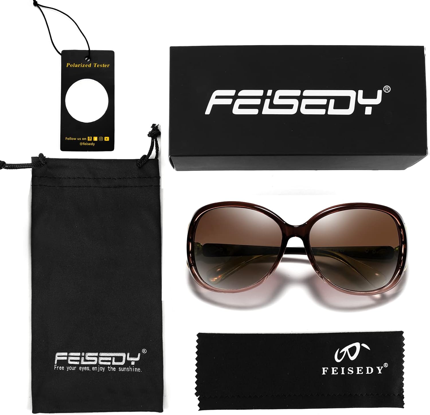 商品图片 61 | B08S7G8RRP | FEISEDY Oversized Polarized Sunglasses Women Men Large Shades B2730