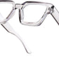 Transparent Grey / 53 Millimeters | B0DXDZ12RC | FEISEDY Retro Blue Light Blocking Glasses for Women Men 90s Classic Rectangle Frame Thick Chic Computer Eyeglasses B2383R