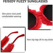 ÉÌƷͼƬ 100 | B09PN9V5N6 | FEISEDY Sunglasses Women Plush Fuzzy Soft Velvet Party Masquerade B2877