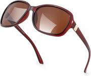 Transparent Brown Frame & Gradual Brown Lens / 58 Millimeters | B0FZKPJ69X | FEISEDY Polarized Sunglasses for Women Classic Vintage UV400 Shade