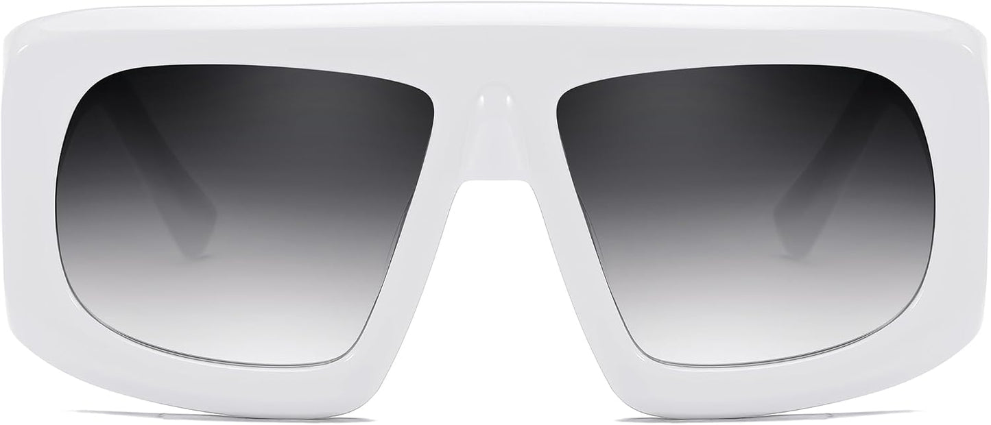 商品图片 16 | B0CYX6Y87W | FEISEDY Retro Oversized Avaitor Sunglasses for Women Men Bold Thick Frame Flat Top Shades B0126