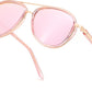 Pink/Mirrored Pink / 55 Millimeters | B0FPPNMNBQ | FEISEDY Retro Polarized Aviator Sunglasses for Women Men B0259