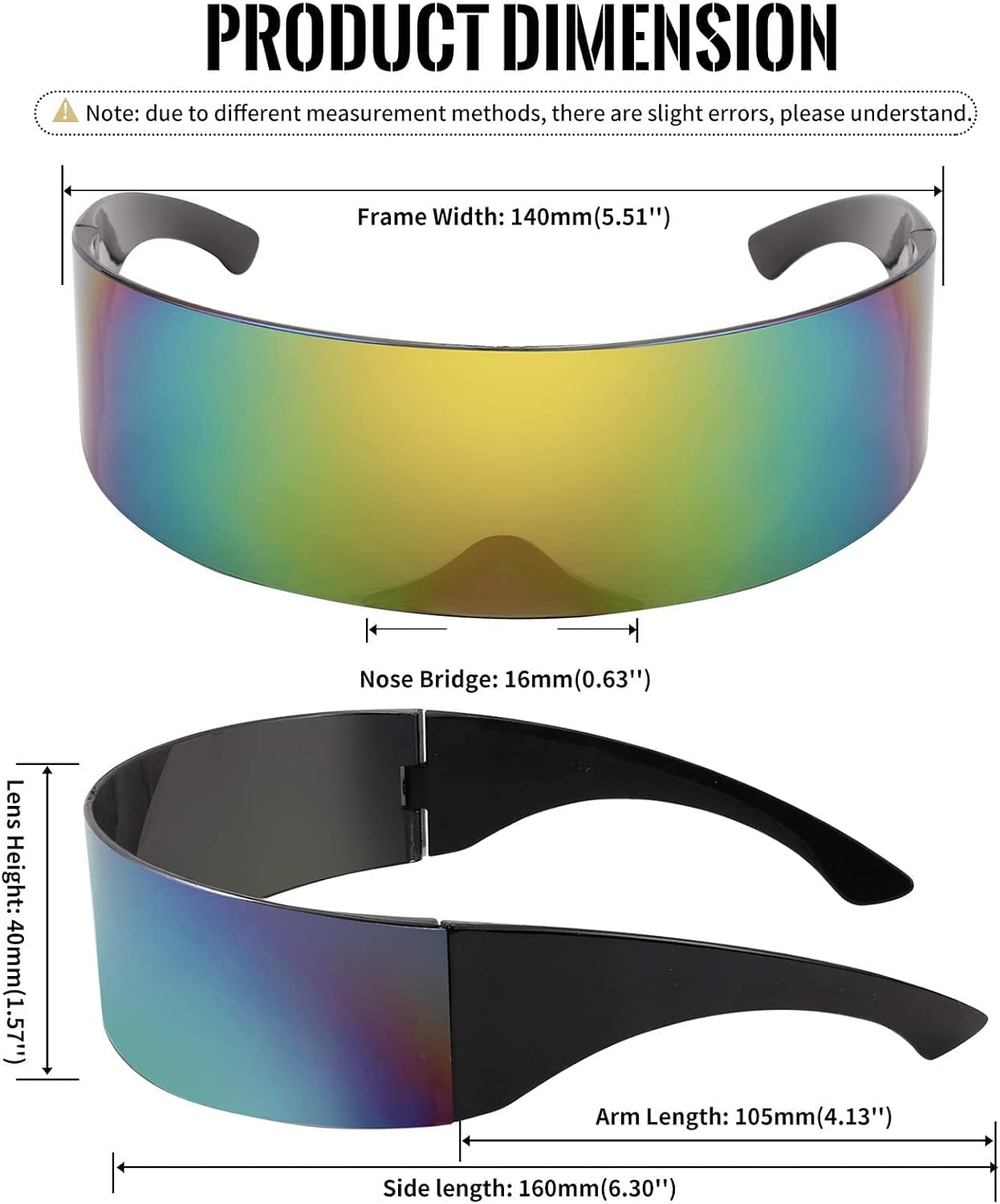 商品图片 20 | B08THY8CBQ | FEISEDY 80s Futuristic Cyclops Cyber Visor Sunglasses Men Women Punk Style Cosplay B2740