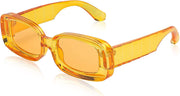 Orange / 68 Millimeters | B0B12FVZNB | FEISEDY Rectangle Sunglasses for Women Men Retro Y2k 90s Thick Frame Chunky Square Sunglasses UV400 Protection B2307