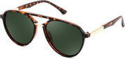 Tortoise Frame Green Lens / 55 Millimeters | B0H1BYM1S3 | FEISEDY 70s Retro Aviator Sunglasses Polarized UV400 for Men Women B0453
