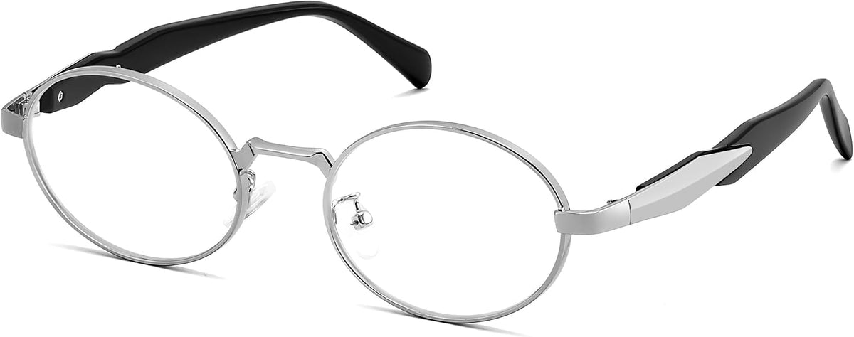 Silver / 56 Millimeters | B0FN7MSLJ4 | FEISEDY Retro Oval Blue Light Glasses for Women Men, Vintage Trendy Classic Eyeglasses B0325