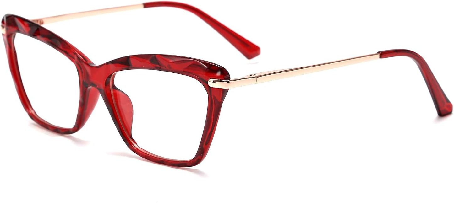 Wine Red / 55 Millimeters | B07YDGDCKR | FEISEDY Cat Eye Glasses Frame Clear Lenses Lightweight Eyewear for Women B2440