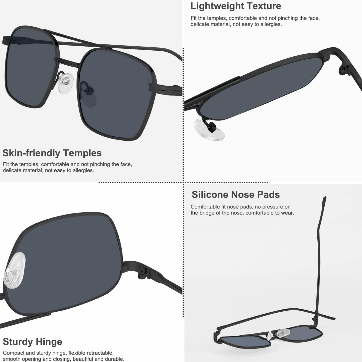 商品图片 51 | B09GKB6G1G | FEISEDY Fashion Square Aviator Sunglasses Women Men Trendy Retro Metal Frame Sun Glasses Candy Color Lens B1036