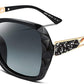 2 Black/Fade Smoke / 56 Millimeters | B079GTF2WS | FEISEDY Polarized Women Square Sunglasses Sparkling Composite Shiny Frame B2289