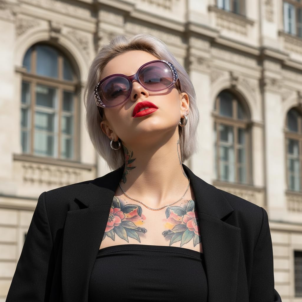 商品图片 27 | B0GRVLVZYS | FEISEDY Women's Polarized Wrap-Around Fit Over Sunglasses with Rhinestones, Anti-Glare Driving Sun Glasses B0362