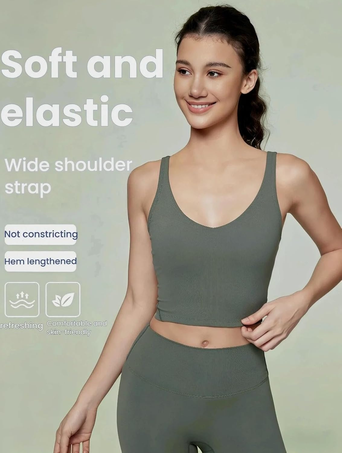 商品图片 12 | B0GG444PH9 | Womens' Sports Bra Workout Tops, Yoga Bra Tank Tops with Built in Bras with U-Back for Gym, Yoga, Cycling, Streetwear